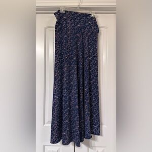 LuLaRoe Maxi Skirt in Navy and Pink Floral